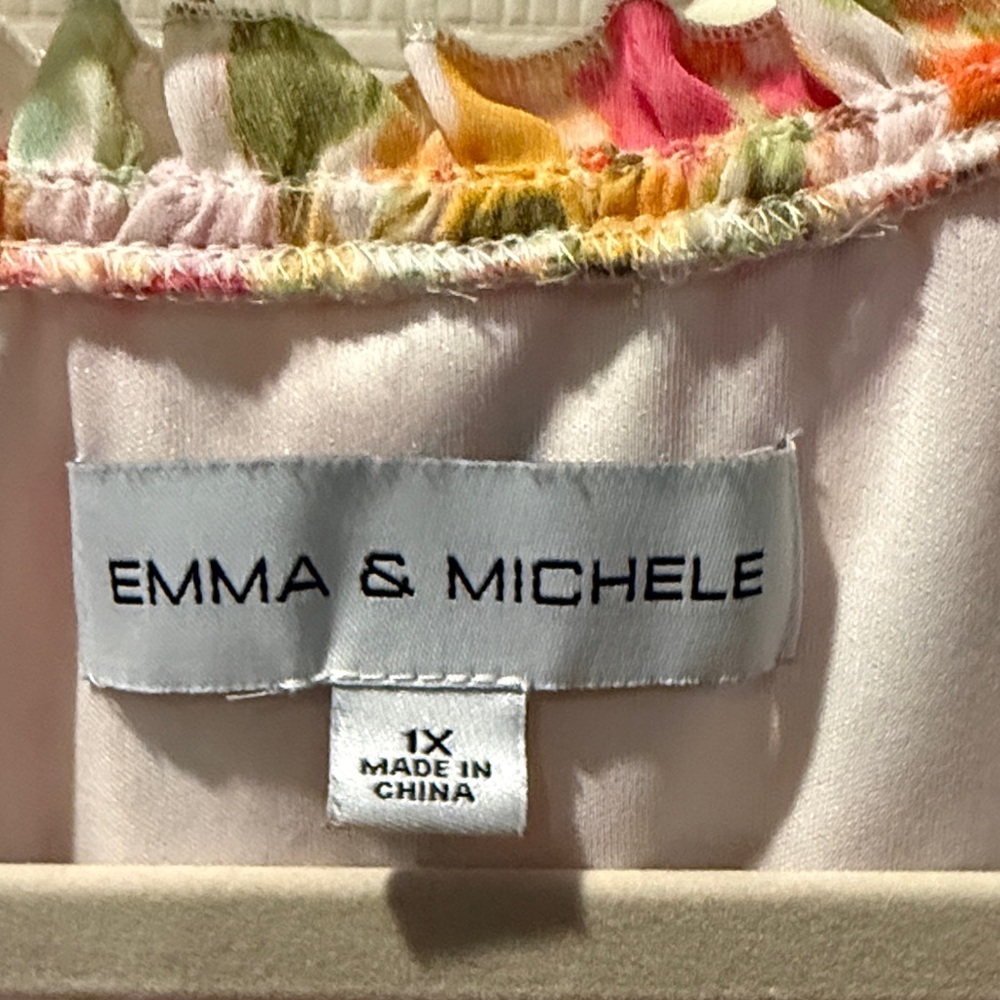 # Emma & Michele 1X Colorful Floral Dress - Picture 2 of 8